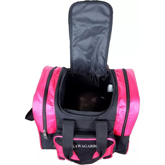 Bowling Bag for Single Ball - Tote with Large, Black/Pink - Picture 5 of 5